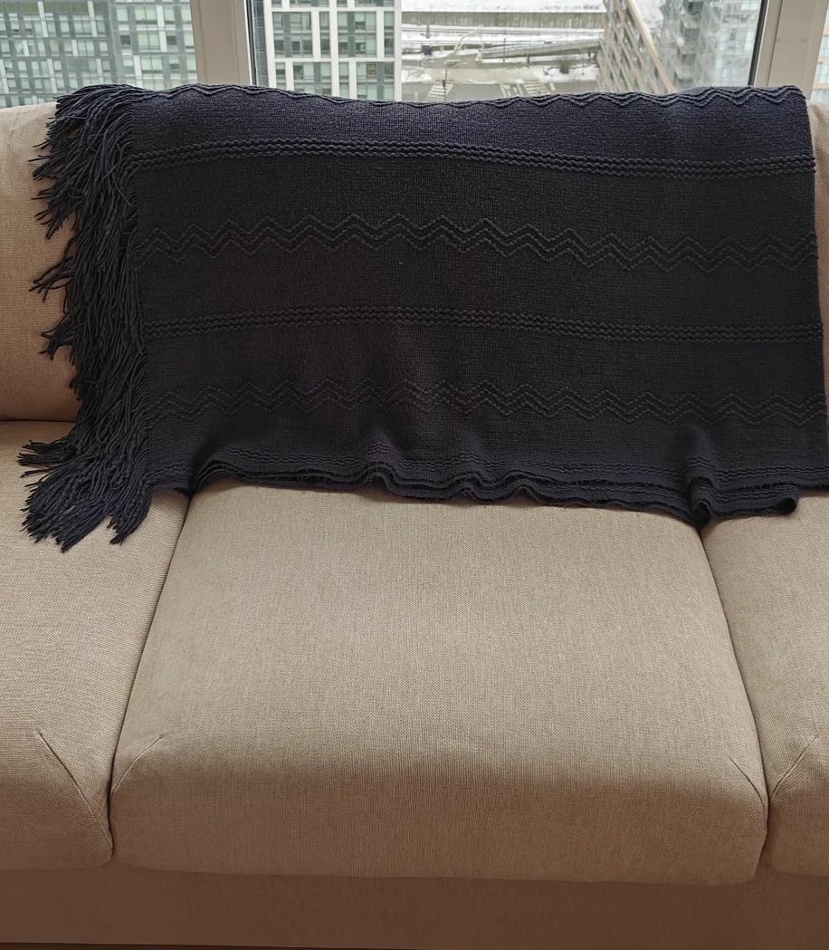 Cozy Dark Blue Throw Blanket thumbnail