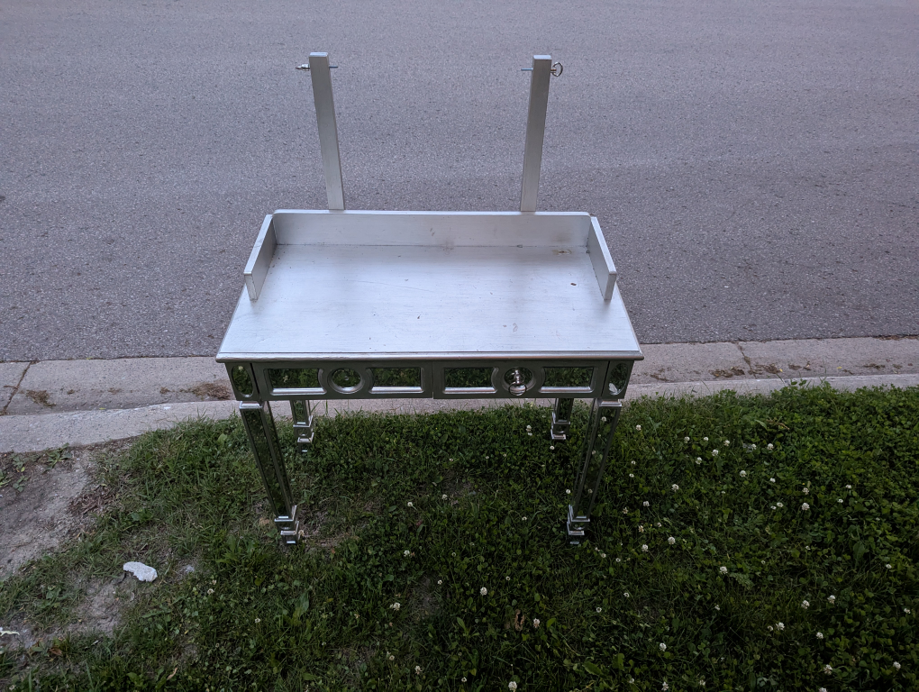 Silver Desk with Unique Design