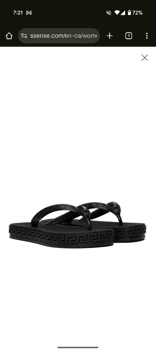 NEW Versace Black Greca Sandals-  Size 38.5 (8.5) image indicator(5)