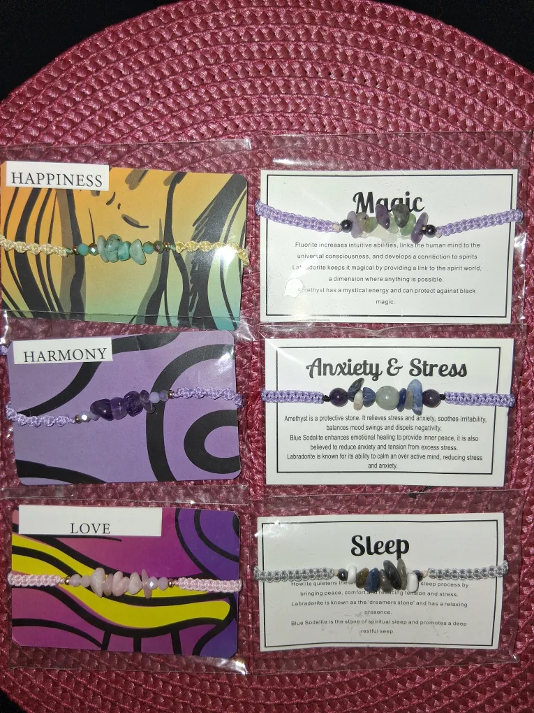 Macrame Healing Stones Bracelets thumbnail