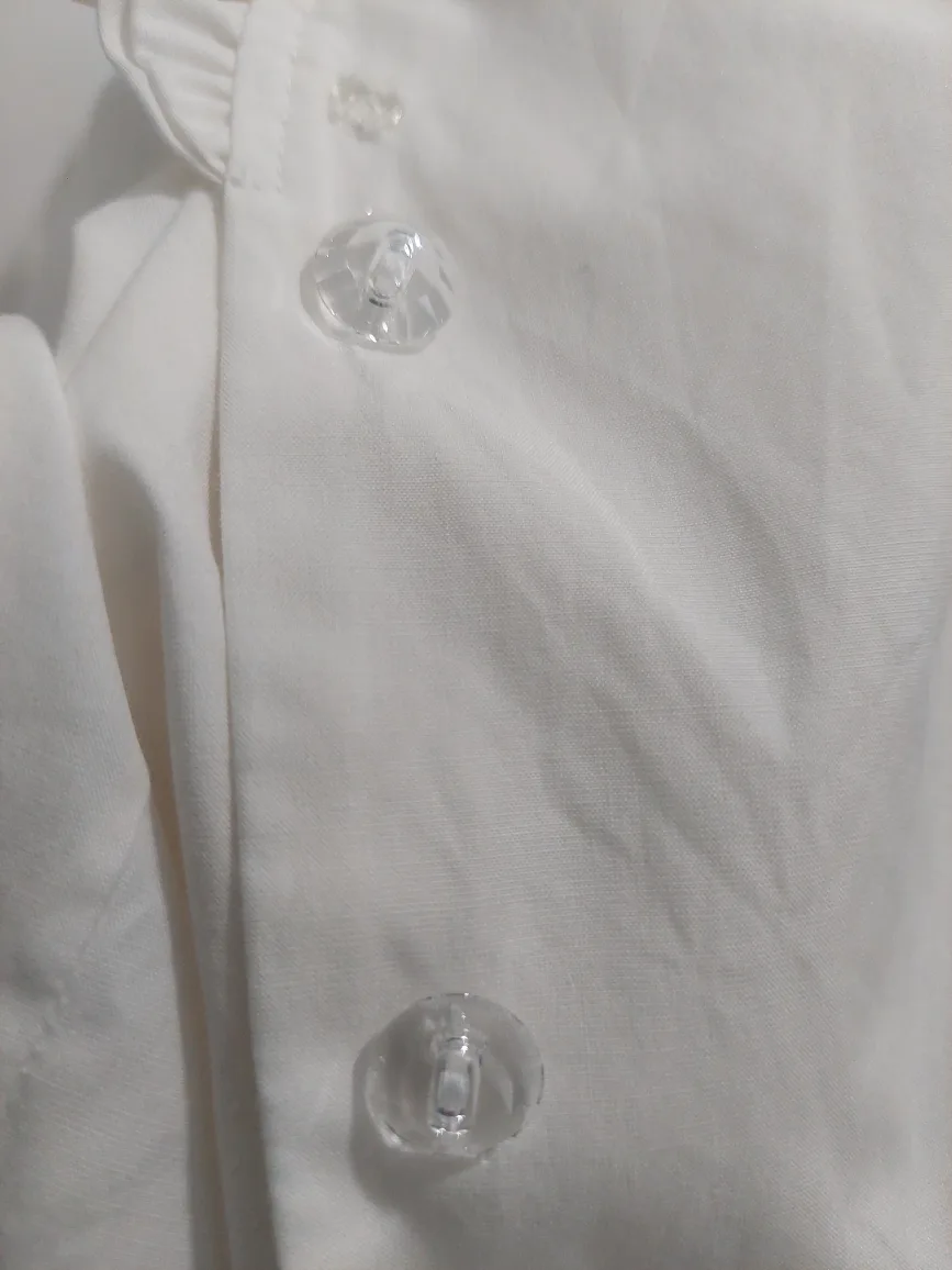 Brooks Brothers White  Elegant Ruffle  Blouse image indicator(9)