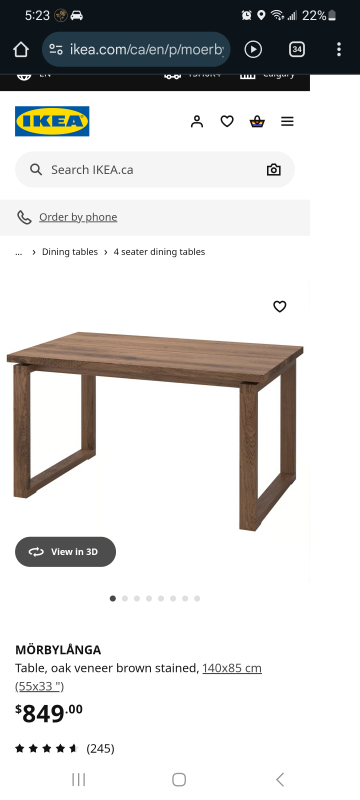 IKEA MÖRBYLÅNGA Dining Table, Oak Veneer Brown - photo 3