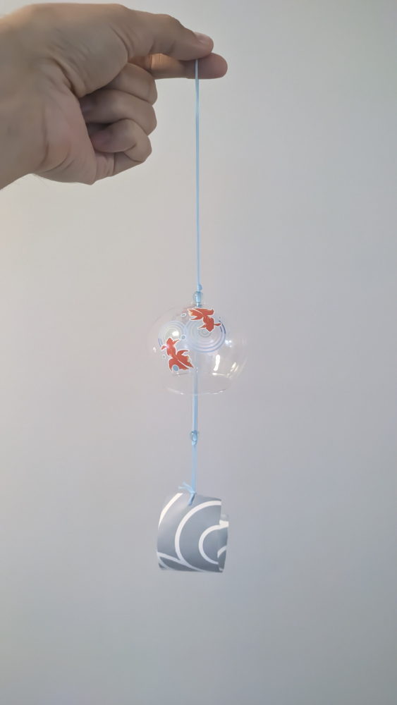 Japanese Glass Wind Chime with Koi Fish Design - photo 2