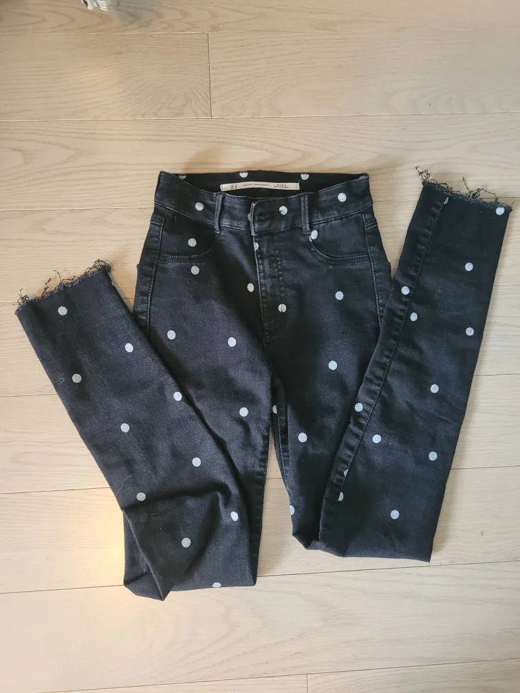 Zara polka dot jeans thumbnail
