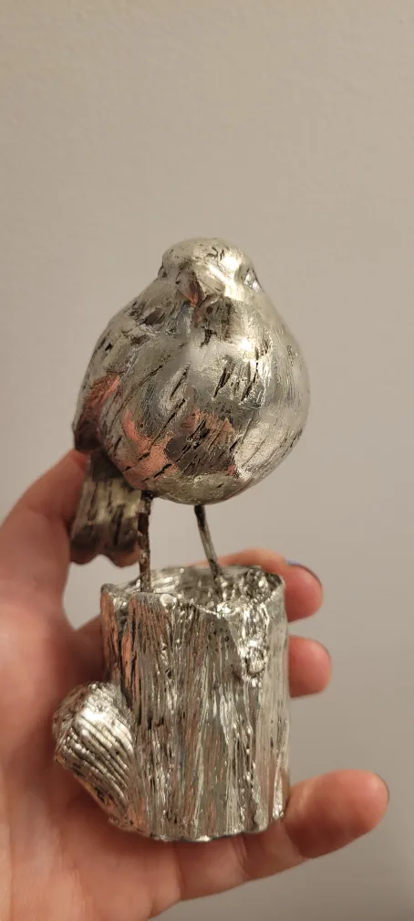 Silver Resin Robin Figurine image indicator(3)