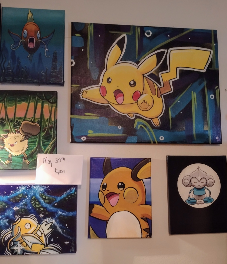 Pokemon Paintings Pikachu Raichur Mankey - photo 3