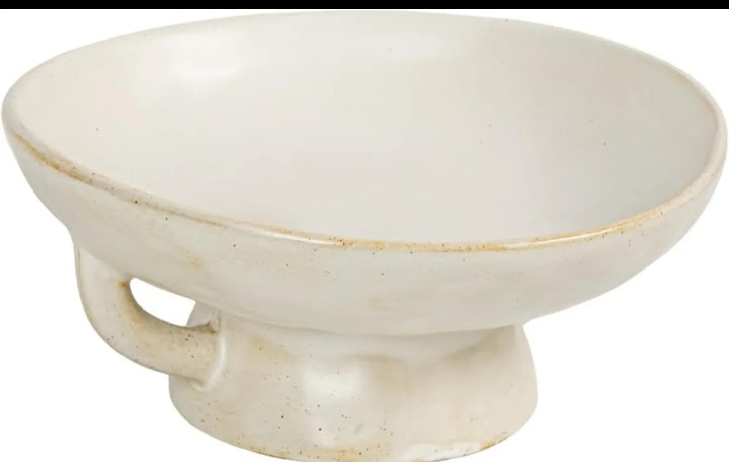 Creative Co-Op Stoneware Bowl with Reactive Glaze – White thumbnail