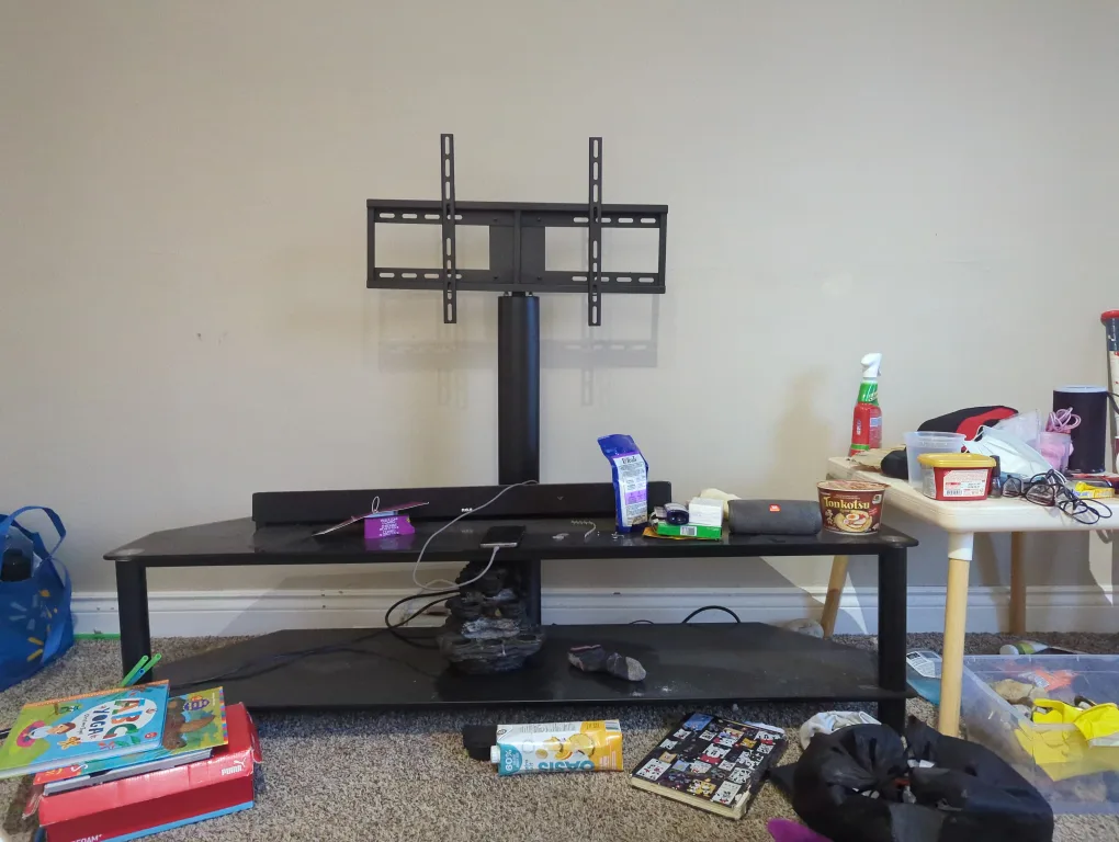 Black TV Stand with Mount thumbnail