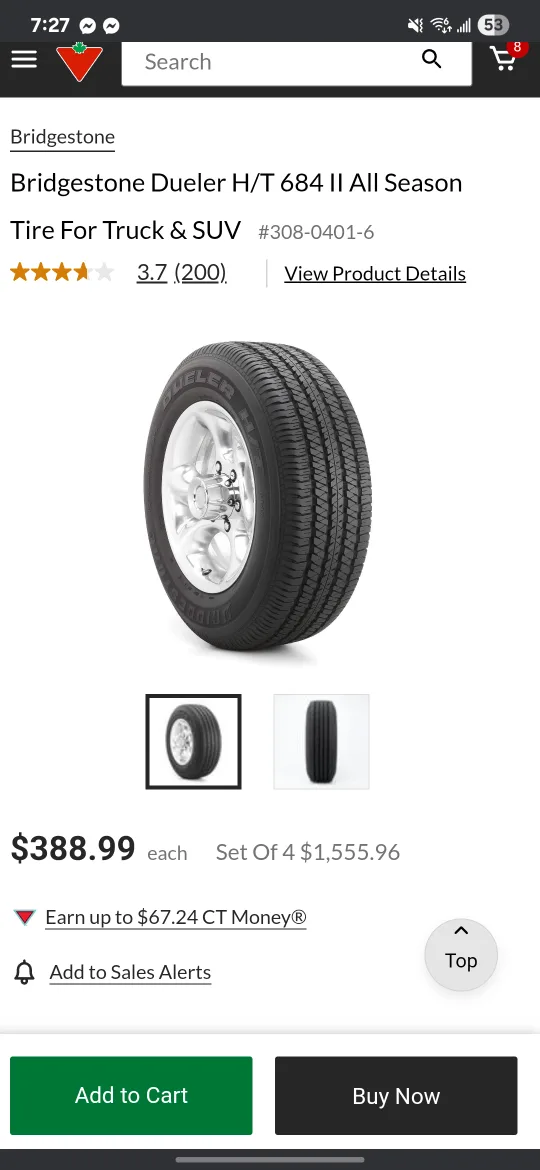 Bridgestone Dueler H/T 684 II All Season Tire thumbnail