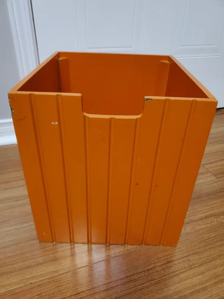 Orange Wooden Storage Bin💚 thumbnail