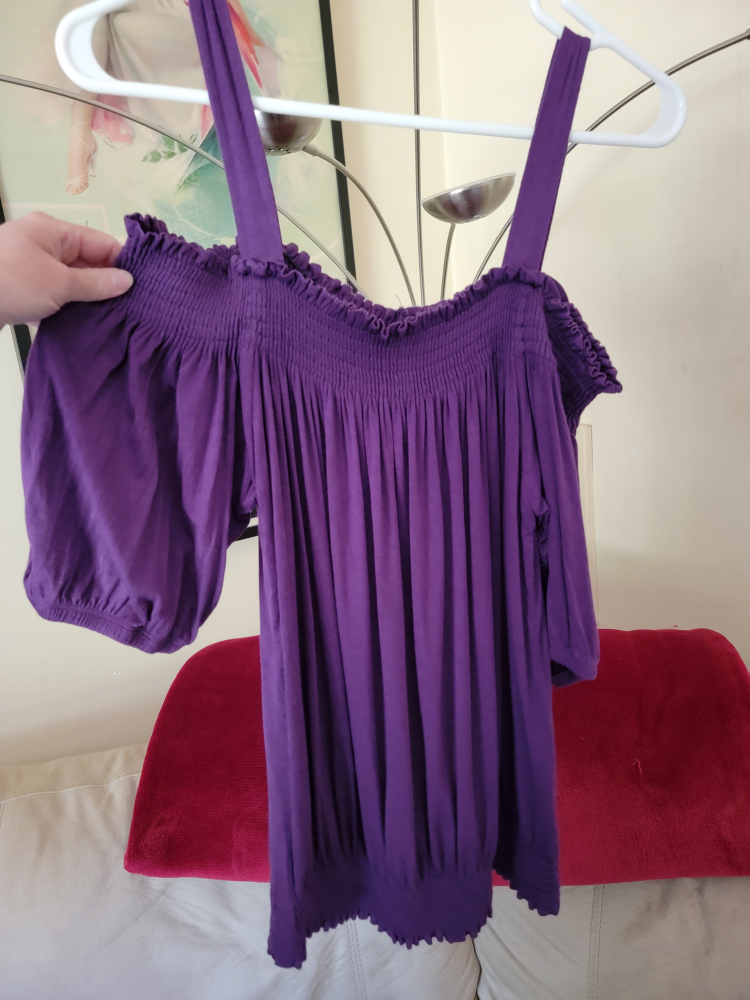 Purple Off-the-Shoulder Blouse