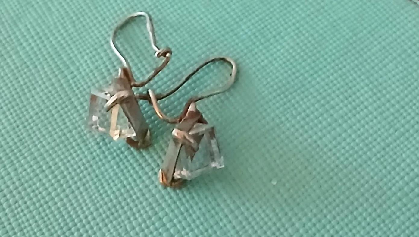 Estate sterling silver earrings thumbnail