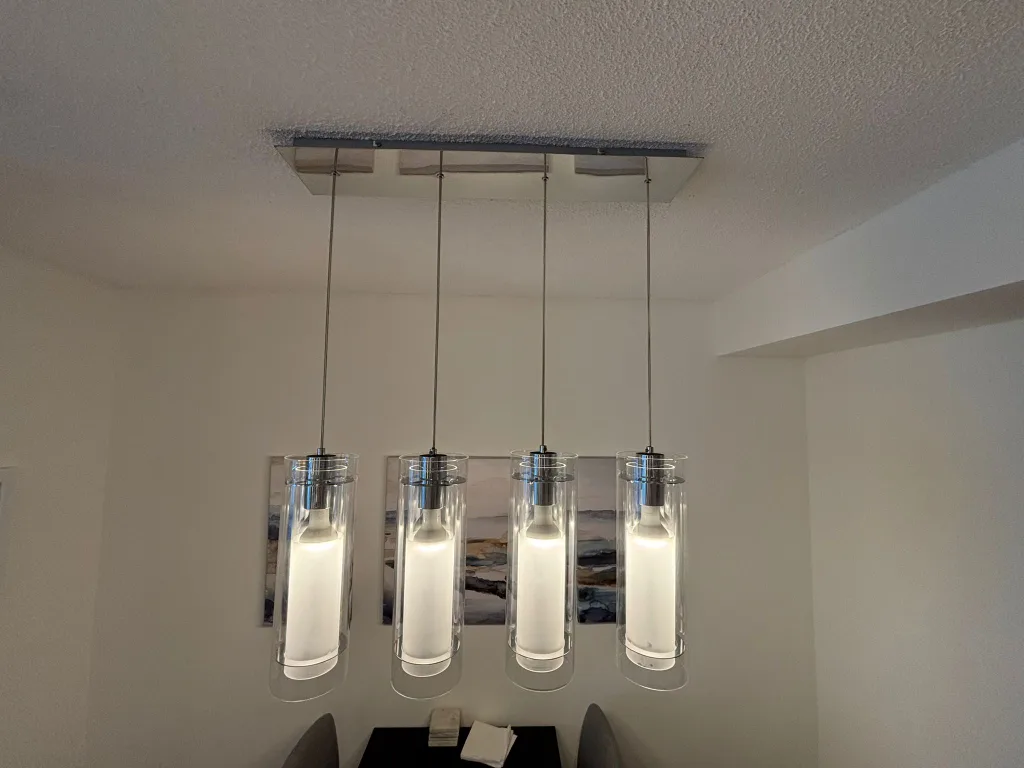 4-Light Chrome & Glass Pendant Light Fixture thumbnail