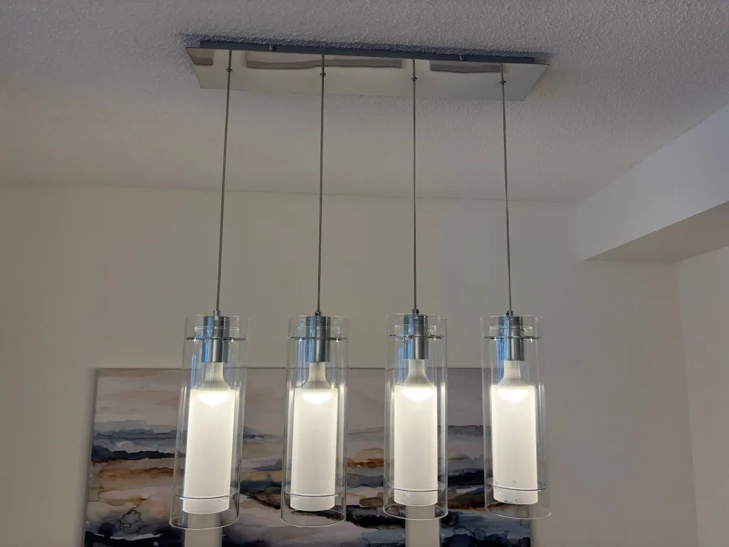 4-Light Chrome & Glass Pendant Light Fixture thumbnail