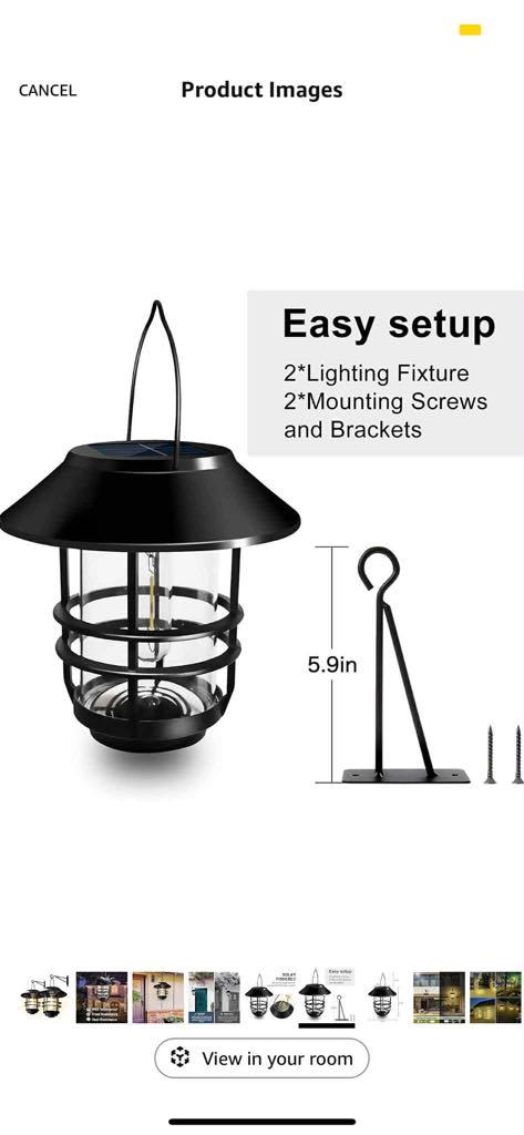 Solar Powered Outdoor Hanging Lantern - photo 3