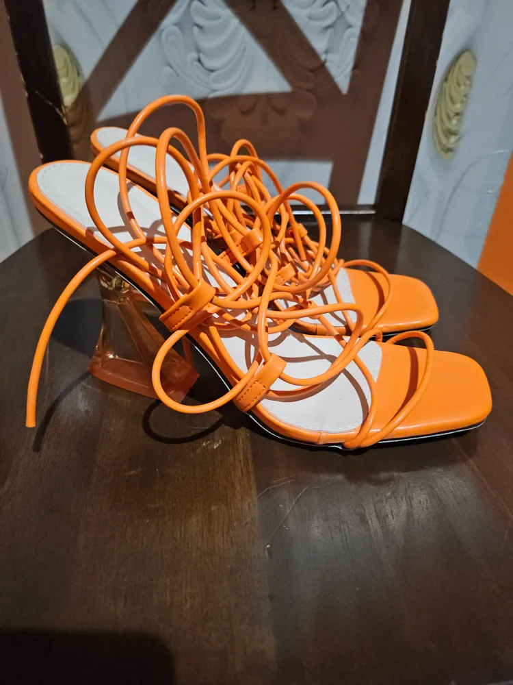 Orange Lace-Up Heels image indicator(5)