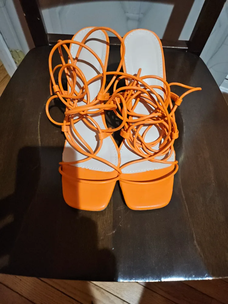 Orange Lace-Up Heels image indicator(7)