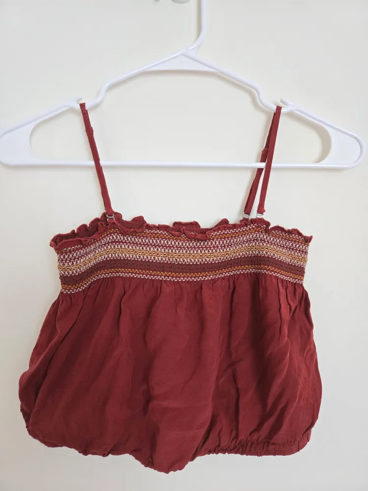 ecote Smocked Crop Top - Size S thumbnail