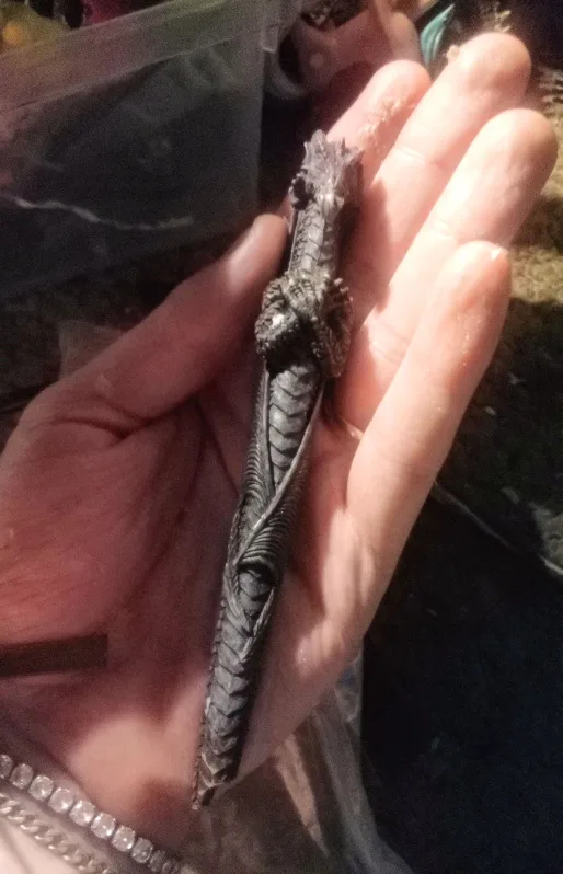 Green Dragon Figurine+ Bit Broken Unique Dragon thumbnail