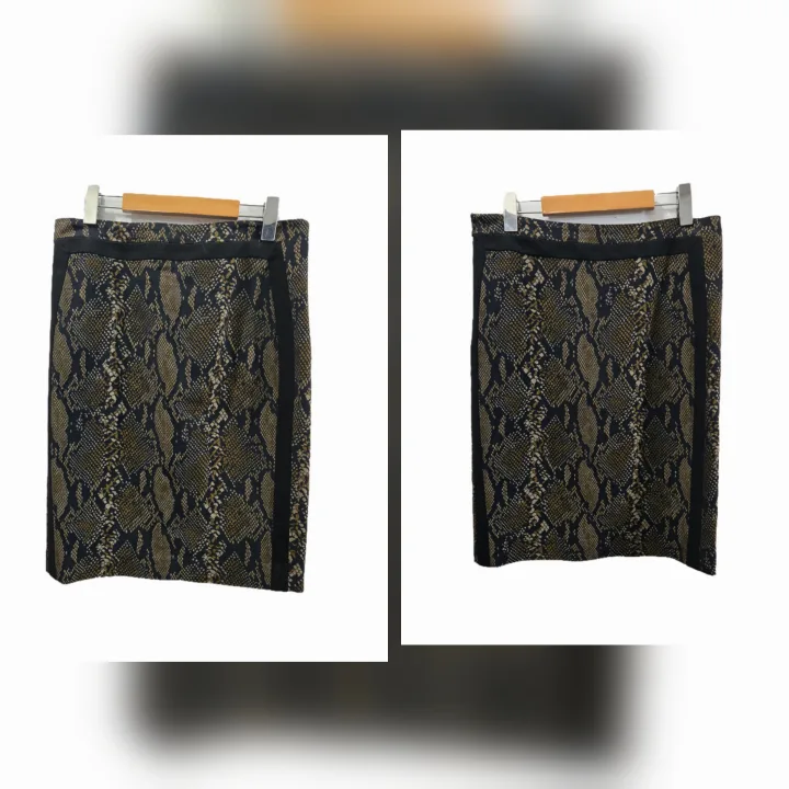 Diane von Furstenberg "Marta" Jacquard Snakeskin Skirt Size 10 image indicator(6)