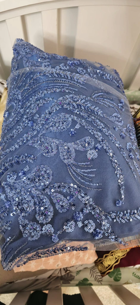 Blue Sequin Embellished Dress