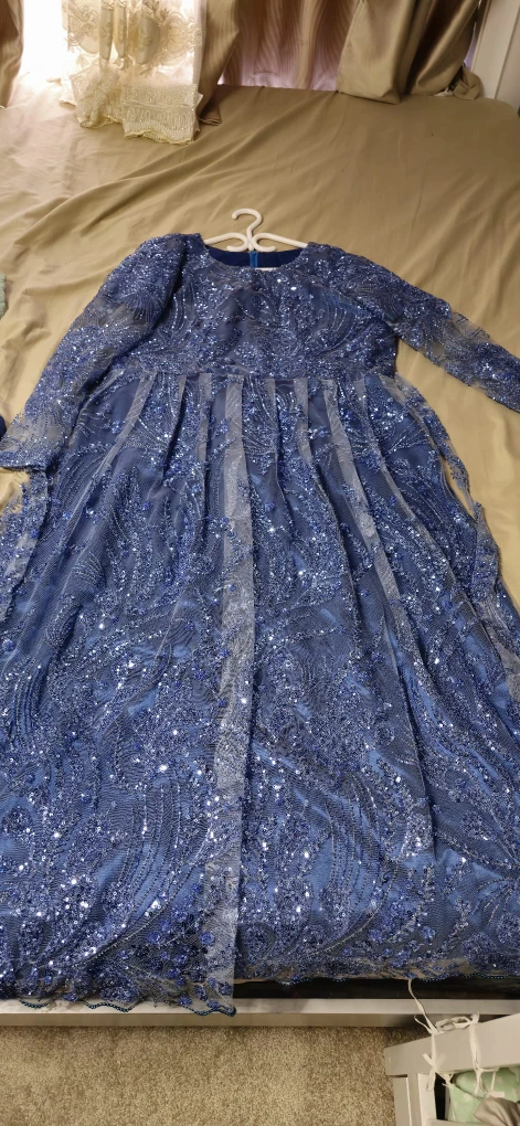 Blue Sequin Embellished Dress - photo 3