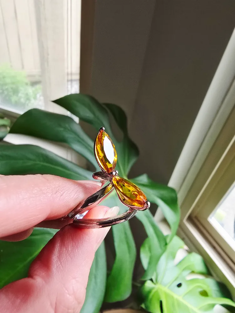 New Citrine natural 925 sterling silver ring image indicator(2)