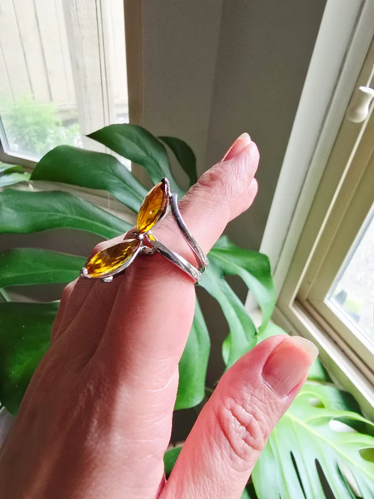 New Citrine natural 925 sterling silver ring image indicator(7)
