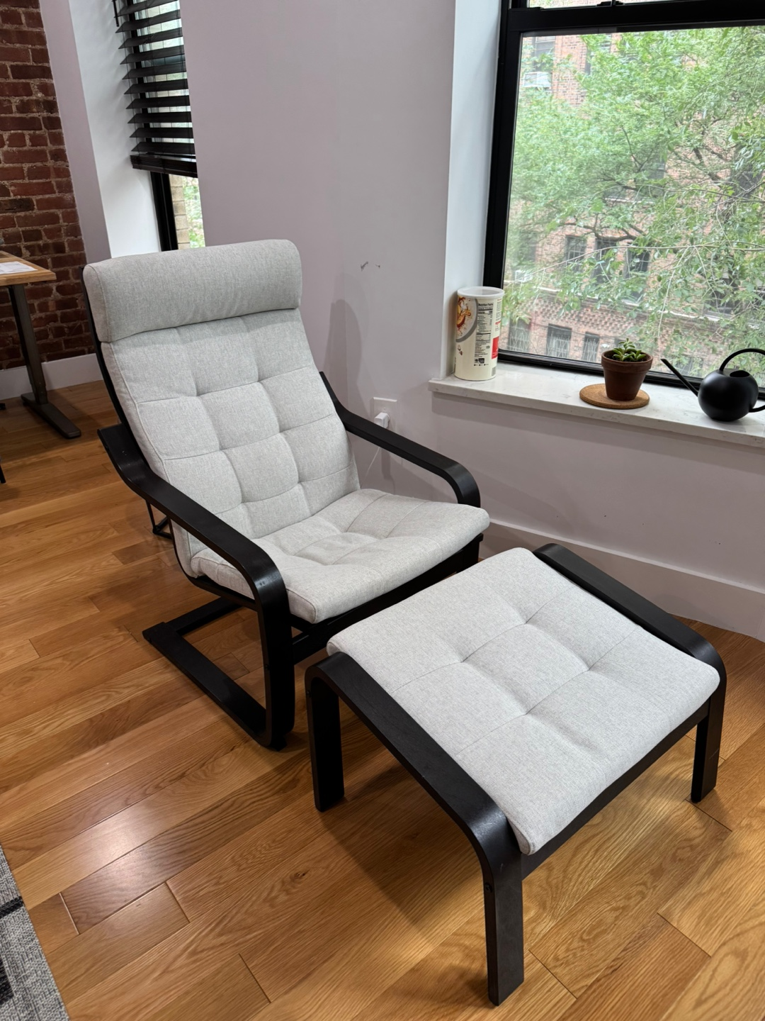 IKEA POÄNG Chair and Ottoman Set