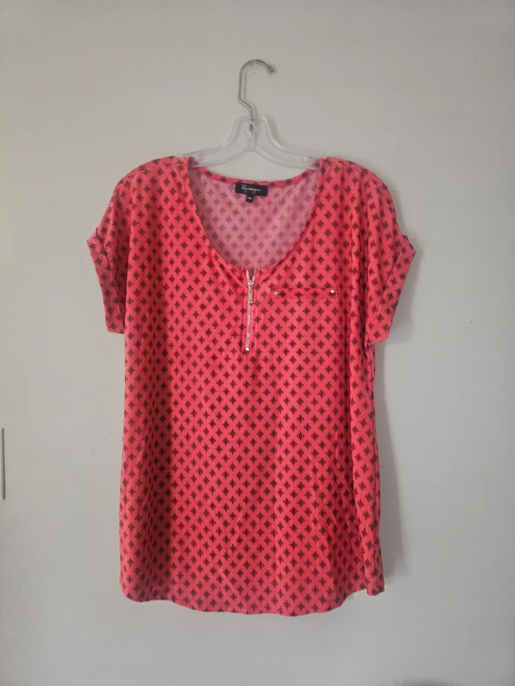 Coral Print Top - Size L thumbnail