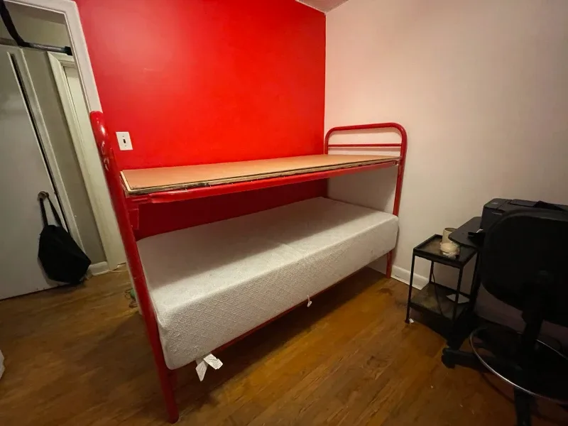 Red Metal Bunk Bed Frame thumbnail