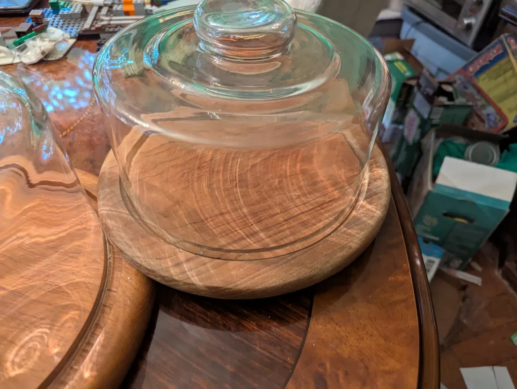 Glass Cloche on Wooden Base thumbnail