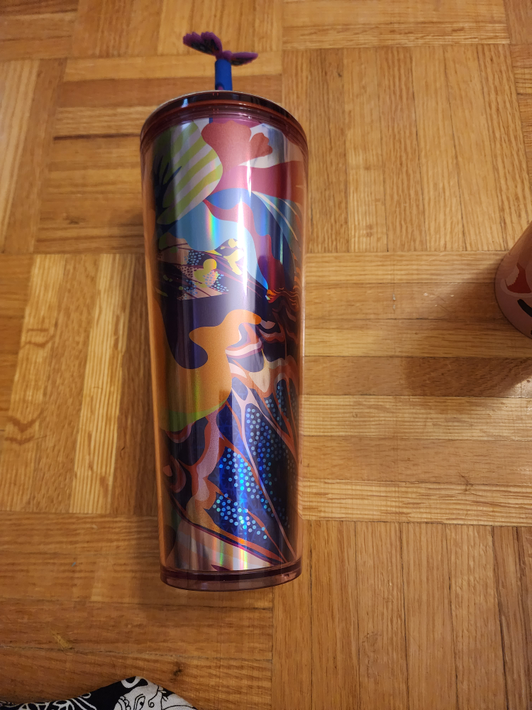 Starbucks Tumbler with Butterfly Straw Topper