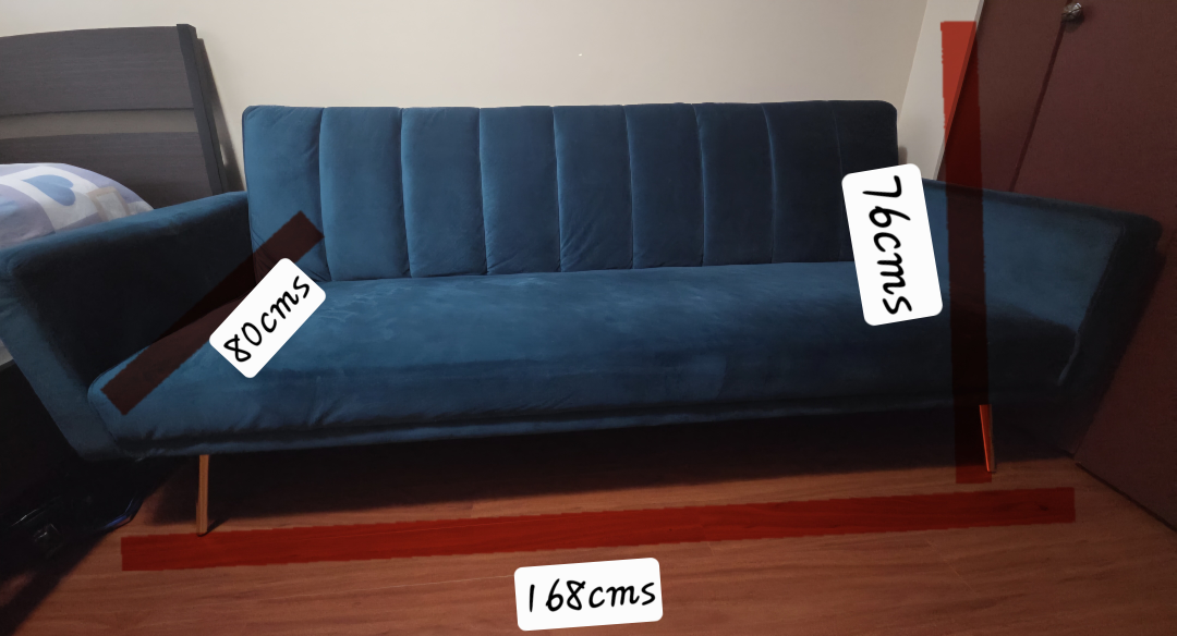Teal velvet Sofa bed futon