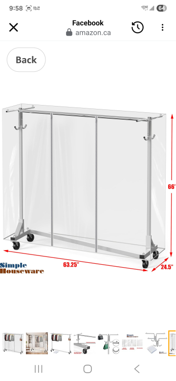 Simple Houseware Garment Rack with Wheels