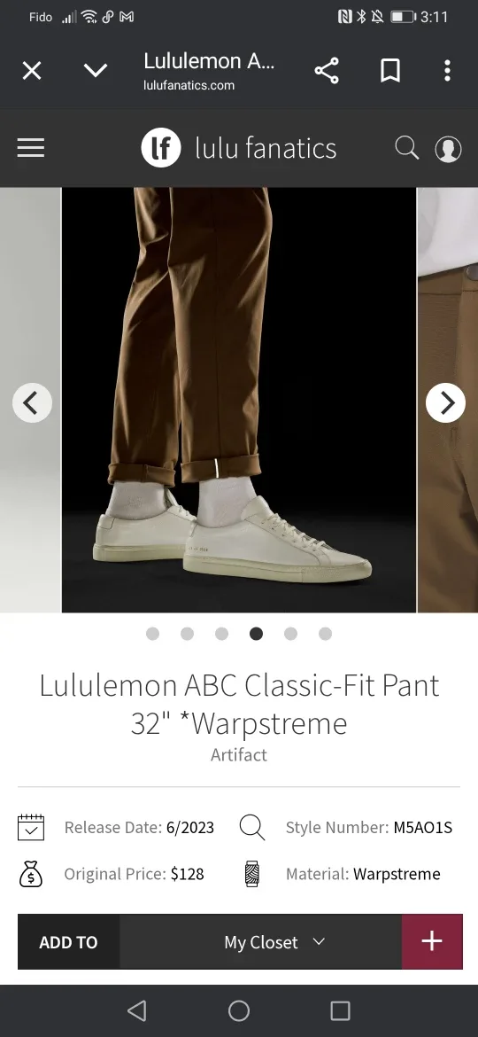 Lululemon ABC Classic-Fit Pant 32" *Warpstreme Artifact S40 image indicator(2)