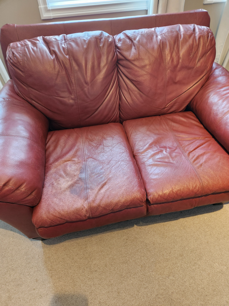 Burgundy Leather Loveseat - photo 2