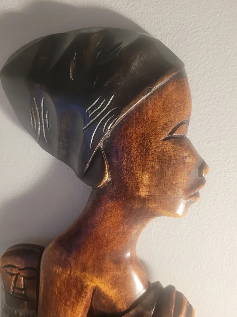 Hand Carved African wood wall hanging image indicator(3)