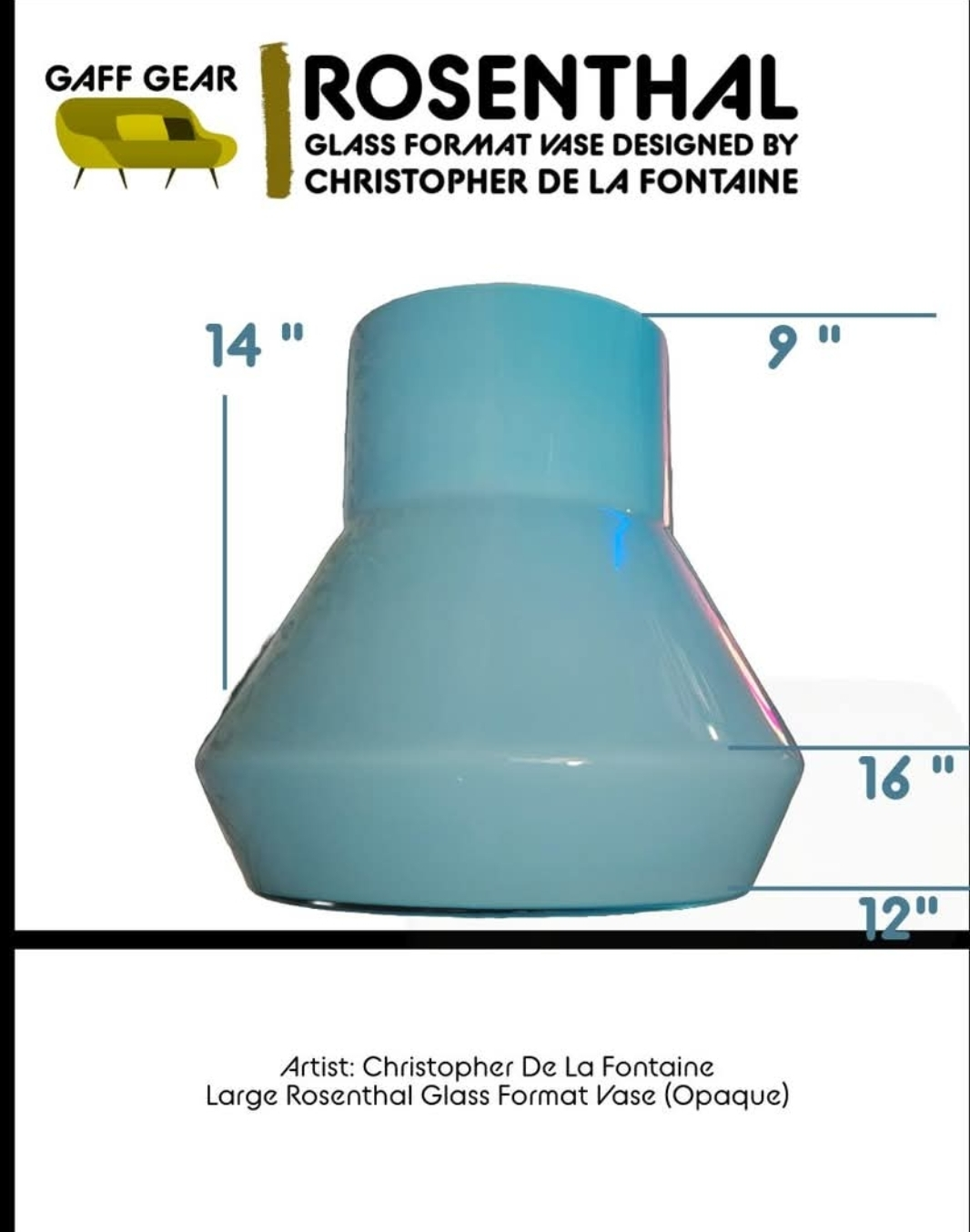 Rosenthal Christopher De La Fontaine Glass Format Vase - photo 5