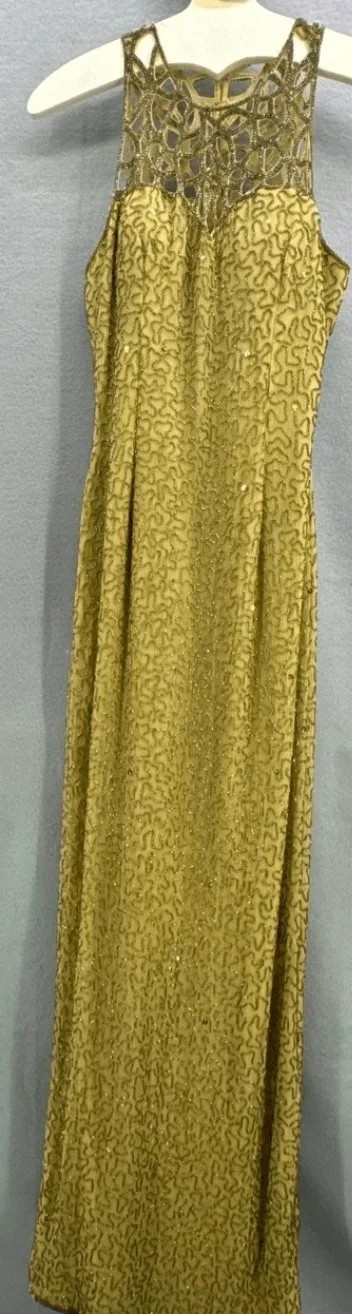 Vintage Scala Silk Gold Sequined Gown thumbnail