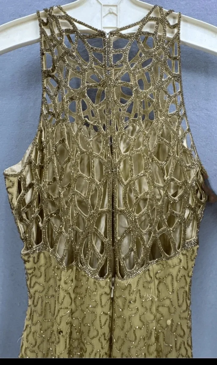 Vintage Scala Silk Gold Sequined Gown thumbnail