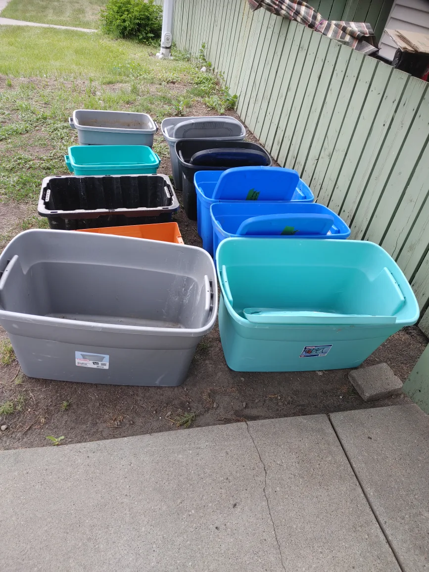 Assorted Plastic Storage Bins image indicator(2)