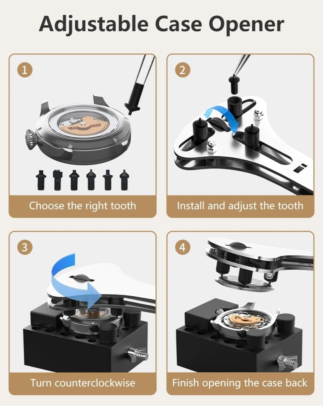 149 Pc Watch Repair Kit, Link Remover, Case Opener, 108 Spring image indicator(2)