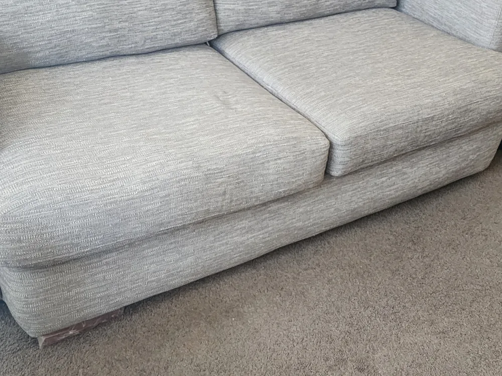 Grey Fabric Sofa with Pillows thumbnail
