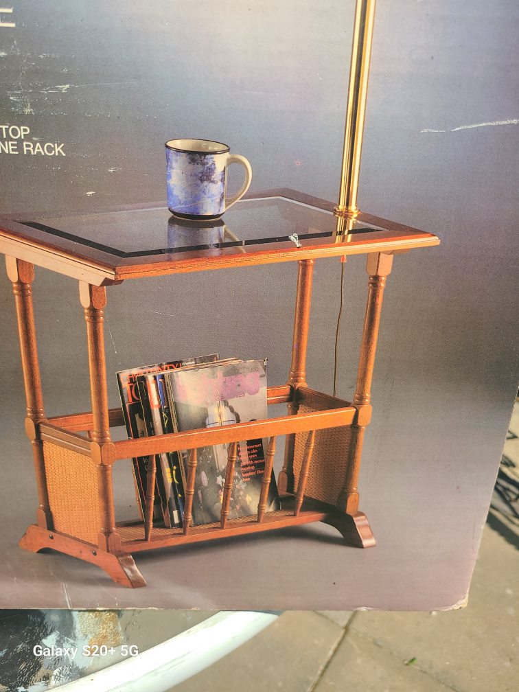 Floor Lamp With Table and Magazine Rack - photo 4