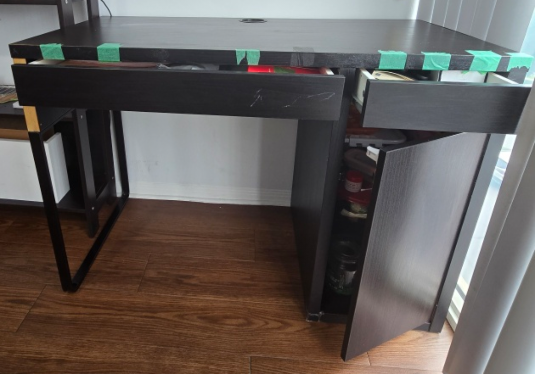 Ikea MICKE Black Desk with Storage - photo 2