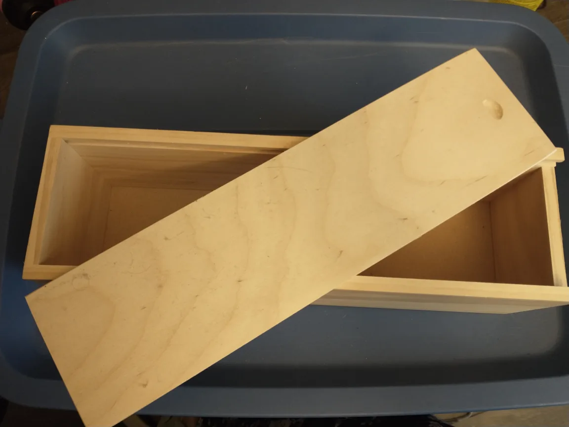 NEW!! UNFINISHED WOOD BOX W/ SLIDING LID thumbnail