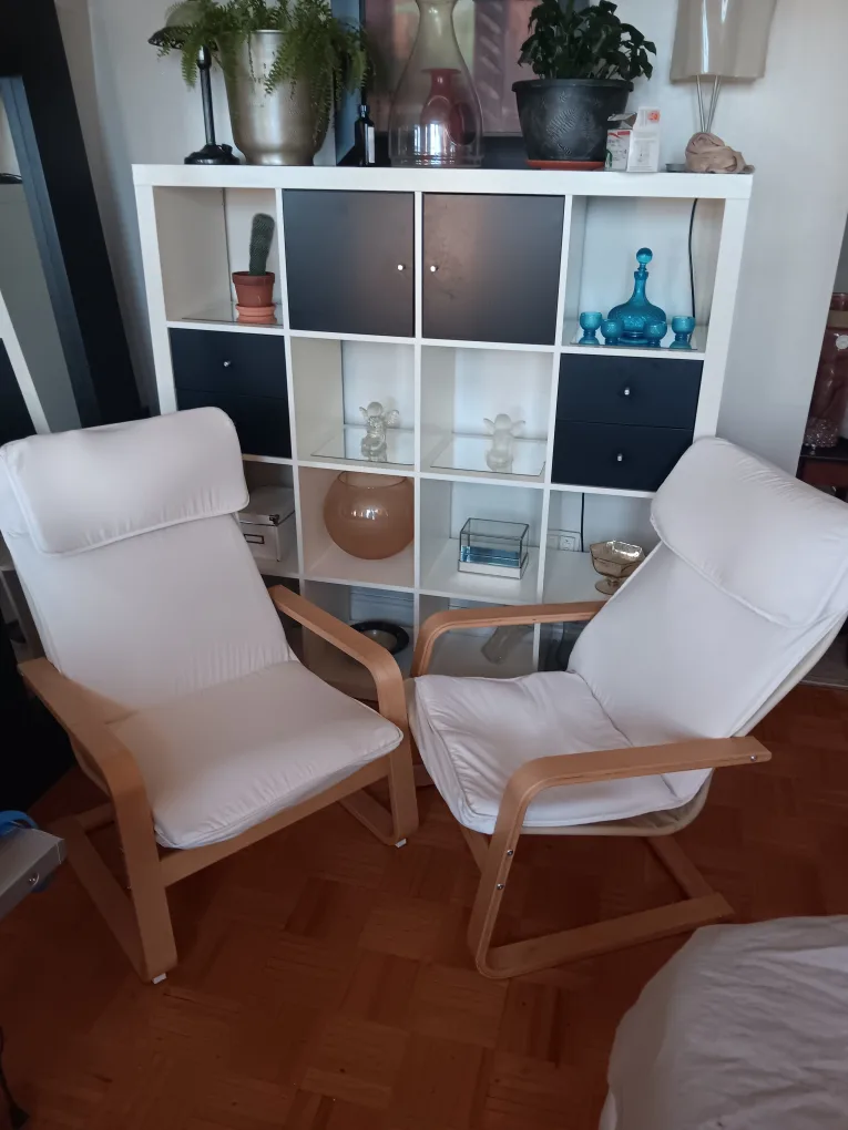 2 IKEA Poang Chair - White thumbnail