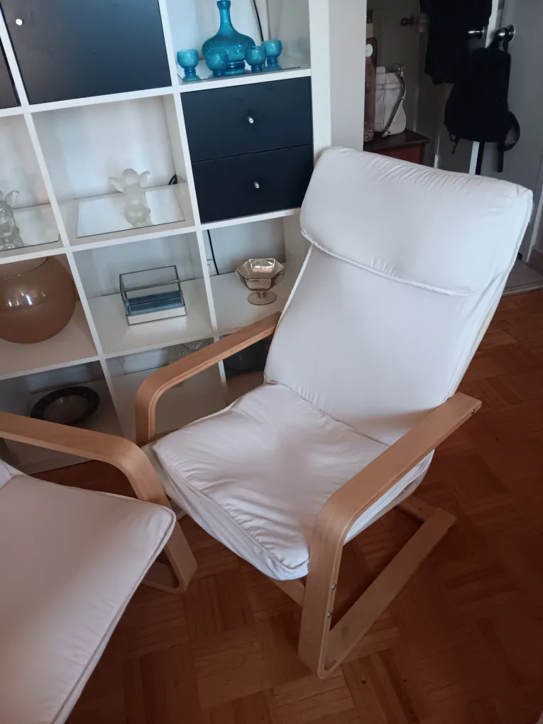 2 IKEA Poang Chair - White image indicator(3)