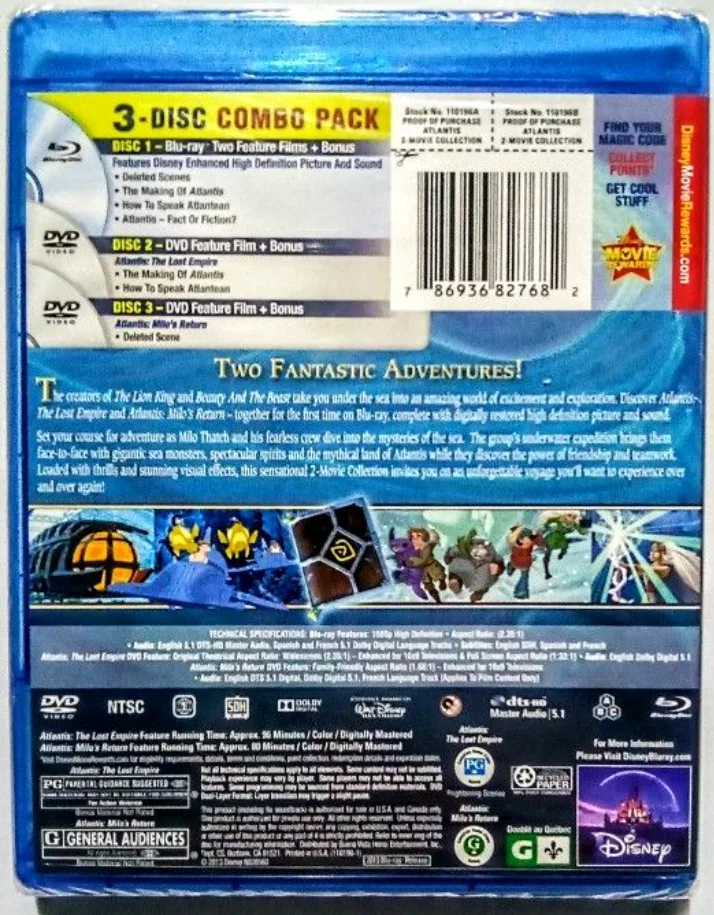 Disney Atlantis 2 Movie Collection Blu-ray + DVD image indicator(2)